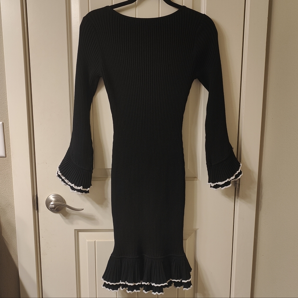 Milly Ribbed Ruffle dress - Picture 2 of 5